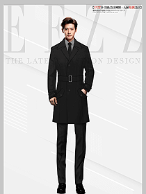 銀行證券職場冬季新款翻領(lǐng)風(fēng)衣外套設(shè)計圖