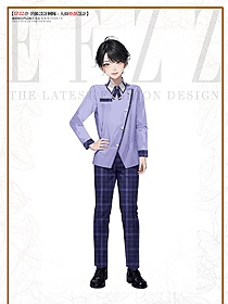 小學生校服秋冬美式套裝手繪服裝設計圖