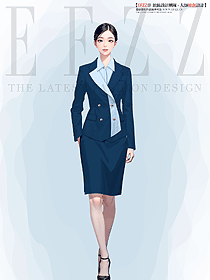 春季職業(yè)高級(jí)感通勤面試西服職業(yè)裝藏青色設(shè)計(jì)圖