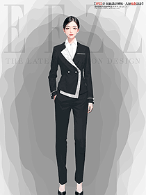 新款春秋冬高級(jí)感黑色職業(yè)正裝休閑西服設(shè)計(jì)圖