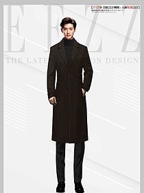 黑色毛呢西裝外套男女同款秋冬職業(yè)裝大衣設計圖