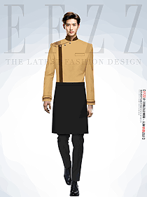 酒店餐飲后廚食堂廚師服裝工衣男款制服設(shè)計圖