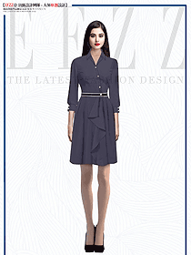 物業(yè)前臺接待女職員職業(yè)連衣裙定制設(shè)計款