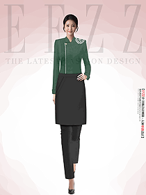 特色餐飲廚師工作服長袖女款定制設(shè)計圖