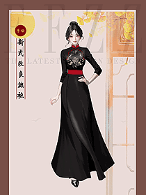 新款少女仙氣年輕復(fù)古氣質(zhì)修身長款連衣裙定制