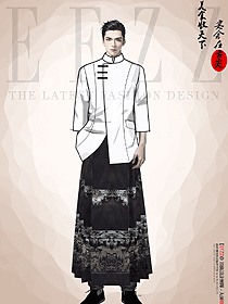 高檔酒店服務(wù)員工作服男款制服手繪設(shè)計圖