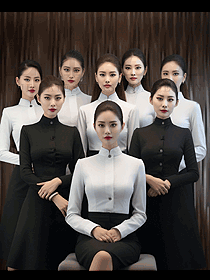 又壕又美又愜意度假酒店大堂美女服務生制服定制