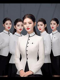 愛琴海風(fēng)情星級酒店大堂服務(wù)員工衣定制欣賞