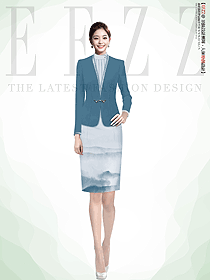 酒店餐飲茶樓女服務(wù)員套裝制服設(shè)計