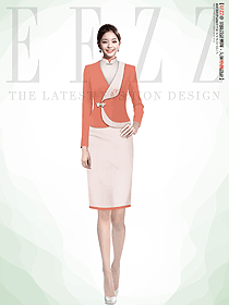 中式茶樓餐飲前臺(tái)接待服務(wù)員制服定制圖片