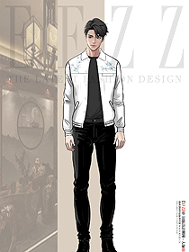 新款潮男士翻領(lǐng)夾克定制手繪設(shè)計(jì)圖