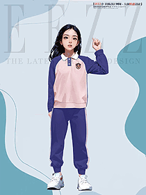 長袖翻領(lǐng)T恤小學(xué)生運動服手繪設(shè)計圖
