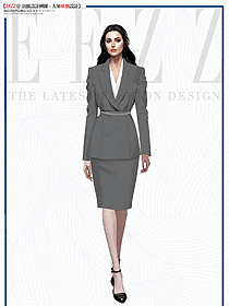 灰色職場辦公室女套裝訂制設(shè)計圖