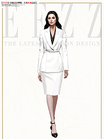 香港潮牌白色女西裝外套訂制設(shè)計圖