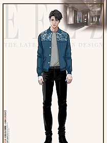 商務(wù)夾克男裝春秋款翻領(lǐng)簡約青年上裝休閑外套手繪設(shè)計