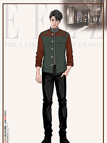 美式復(fù)古拼色無領(lǐng)飛行員外套夾克衫手繪設(shè)計(jì)定制圖