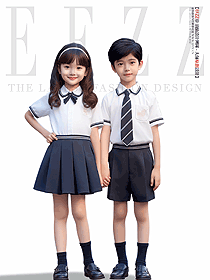 幼兒園園服夏裝英倫風(fēng)短袖小學(xué)生校服手繪服裝設(shè)計(jì)圖