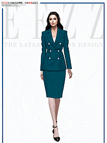 正式女職業(yè)套裝男女同款公務(wù)員面試西服定制設(shè)計(jì)圖
