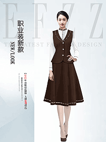 OL通勤長(zhǎng)袖顯瘦中長(zhǎng)款馬甲假兩件套定制設(shè)計(jì)圖