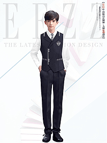 兒童大合唱服中小學(xué)生校服班服馬夾套裝定制款設(shè)計圖