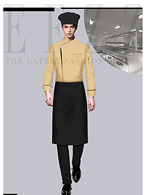 薄款餐飲餐廳酒店廚房中袖套裝定制設(shè)計圖