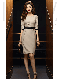 高端職業(yè)裝連衣裙女夏氣質(zhì)套裝圖片