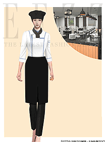 時尚酒店廚師工作服長袖制服定制設(shè)計(jì)圖