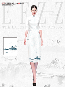 唐裝女年輕版高級禪服女裝設(shè)計圖