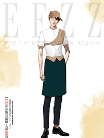 烘焙奶茶蛋糕店高檔立領撞色襯衫工作服原創(chuàng)設計圖