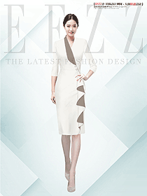 珠寶店茶藝案場會所客服職業(yè)裝連衣裙設計圖