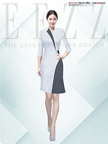 職業(yè)中袖裙子及膝修身通勤收腰連衣裙