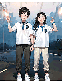 校園短袖T恤翻領(lǐng)學生運動服定制圖