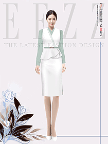 氣質(zhì)坎肩工裝工作服白色背心馬夾套裝制服設(shè)計(jì)圖