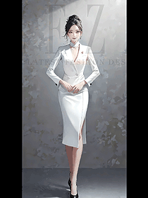 御姐高級感炸街小西服白色套裝款制服