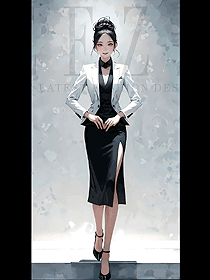 長(zhǎng)裙御姐風(fēng)黑色開衩裙服務(wù)員西裝一?？坌⊥馓字品? /></a>               </div>
             	 <div   id=