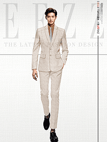 星級酒店經(jīng)理淺灰色西裝高端定制設計圖