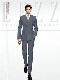 中國風裝修酒店經理中式提花面料西裝定制設計圖