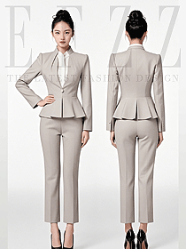 氣質(zhì)名媛高級感正式場合一粒扣立領(lǐng)女西服套裙工作服