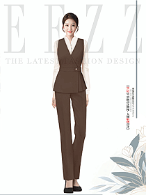 咖啡色系列工裝背心西裝內(nèi)搭馬夾收腰OL女裝工作服