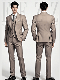 高級感正裝香檳色新郎結(jié)婚禮服定制設(shè)計圖