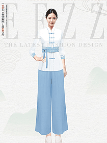 中式美容理療會所艾灸理療技師服定制設(shè)計(jì)手稿