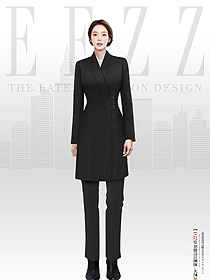 職業(yè)新中式呢子大衣女中長款售樓部案場工作服定制設(shè)計圖