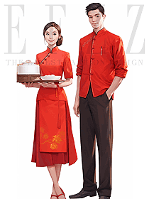 餐廳烤肉燒烤酒店工裝男女工服訂制手繪設(shè)計(jì)圖