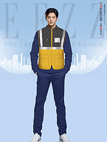 高檔物業(yè)員工保潔園林綠化馬夾制服設(shè)計(jì)圖