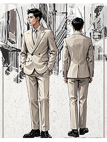 高級感休閑西服男單上衣修身西裝男套裝手繪圖