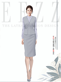 淺灰色西裝馬甲女職業(yè)裝工裝西服坎肩正裝設(shè)計圖