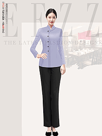 長袖中式茶樓餐廳高檔飯店服務(wù)員秋冬裝制服設(shè)計(jì)圖