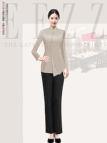 長袖秋冬餐飲茶樓火鍋飯店工裝女服務(wù)員制服設(shè)計(jì)圖
