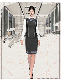 工作服女秋季通信企業(yè)職業(yè)裝套裝馬夾設(shè)計(jì)圖