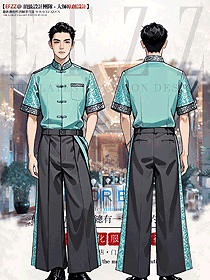 新中式酒店大堂傣族高檔男服務(wù)生制服定制設(shè)計(jì)款